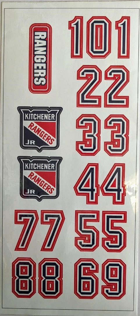 Entrix Kitchener Jr Rangers Helmet Sticker Set
