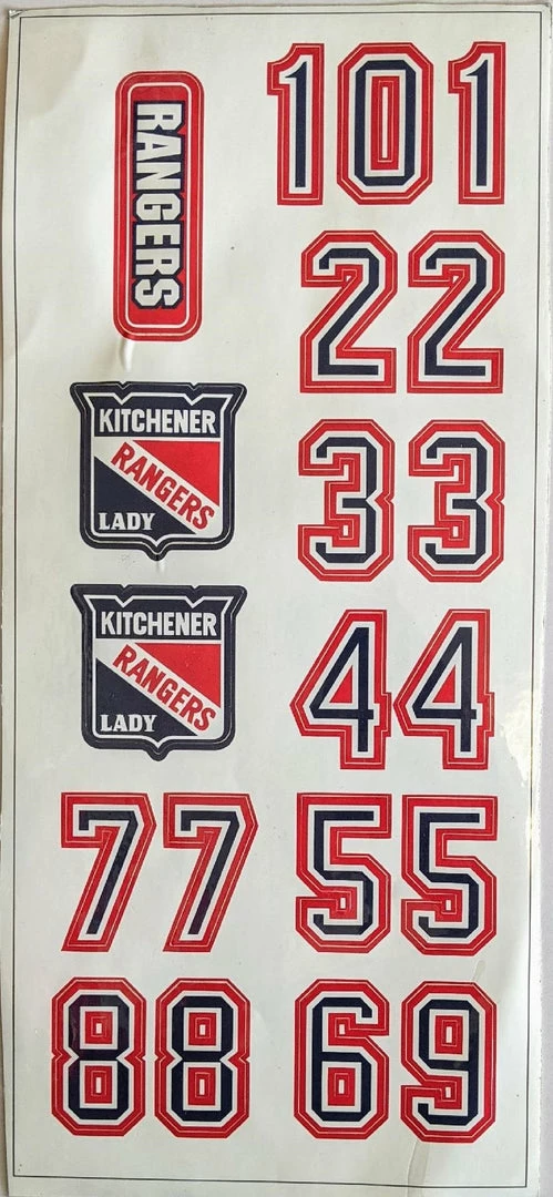 Entrix Kitchener Lady Rangers Helmet Sticker Set